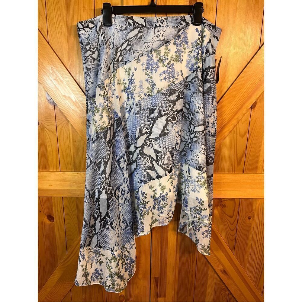 INC ASYMMETRICAL PRINTED SKIRT, Lattice Snake, Size 16 Nwt Retail $90 (3646)